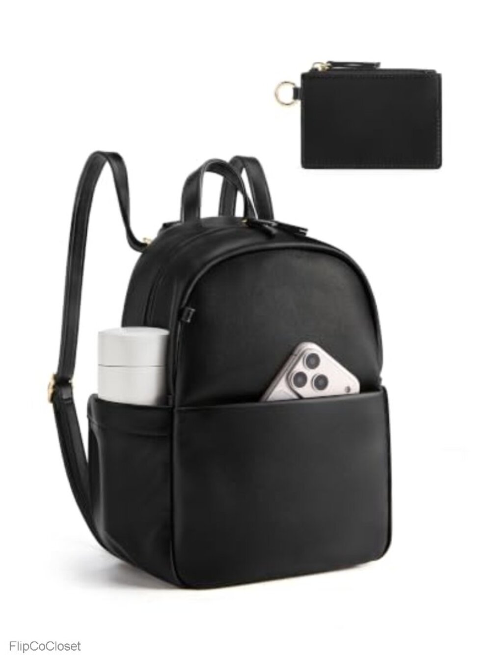 Vintage Faux Leather Mini Backpack Convertible Crossbody Shoulder Bag